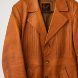 Vintage Cognac Leather Blazer-mens-unisex L/XL