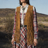 Vintage Western Plaid Prairie Dress – Long Sleeve – Size S/M