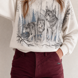 Vintage 1980s Wolf Graphic Sweatshirt – Size L/G