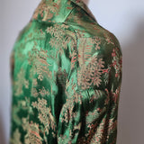 Vintage Emerald Green Asian Brocade Coat robe