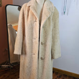 Vintage Champagne Brushed Mohair Long Coat – Made in England 10/12