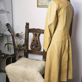 Vintage 70s Beige Leather Coat – “Looking Good” Melbourne S 8/10