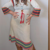 Vintage 70s Mexican Knit Dress – Size Small / Medium