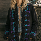Vintage Black Purple & Tourquoise Penny Lane Coat M/L 12/14