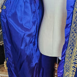 Royal Blue & Gold Embroidered Vintage Robe Coat – Bohemian Queen Energy M/L