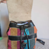 Vintage Patchwork Suede Backpack