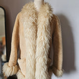 Vintage 70s Penny Lane Sheepskin Coat | Cream 10/12
