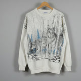 Vintage 1980s Wolf Graphic Sweatshirt – Size L/G