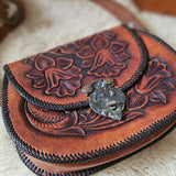 Hand-Tooled Vintage Leather Crossbody Bag