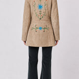 Custom Painted Sheepskin Suede Penny Lane Coat XS/S