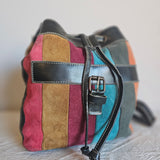 Vintage Patchwork Suede Backpack