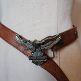 Vintage Harley-Davidson Eagle Buckle Leather Belt