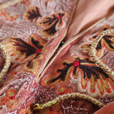 Chasing Unicorns Hand-Woven Velvet Embroidered Tunic Dress – Peach Silk Velvet M rrp$650