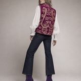 Vintage Turkish Velvet Embroidered Vest L