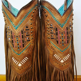 Corral Fringe Cowgirl Boots – Size 12 (Brand New in Box) missing a few tassels.