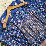 Vintage Adini Indian Cotton Floral Maxi Dress S