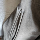 Vintage English Suede Lamb Fur Trim Coat Approx M