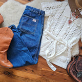 Cream Crochet Tie Waist Cardigan Top M
