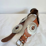 Vintage Western Leather Concho Belt XS/S
