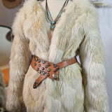 Vintage Cream Faux Fur Jacket – Silk Lined 8/10