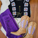 Vintage-Inspired Crochet Vest – M/L (Stretchy Fit)