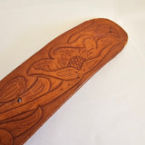 Vintage Tan Leather Belt – Embossed Leaf Design