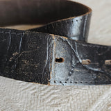Vintage Black Leather croc Statement Belt