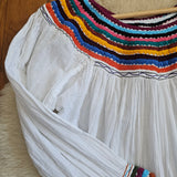 Vintage Mexican Cotton Embroidered Blouse M/L