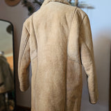 Vintage 70s/80s Genuine Sheepskin Shearling Coat – Tan & Cream
