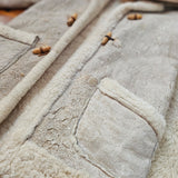 Vintage Shearling Sheepskin Coat – Rustic Cream 8/10