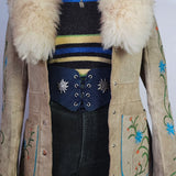Custom Painted Sheepskin Suede Penny Lane Coat XS/S