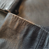 Vintage Leather Trench Coat  Dark Blue 8/10