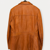 Vintage Cognac Leather Blazer-mens-unisex L/XL