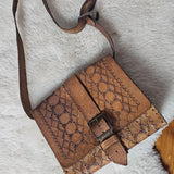 Vintage Tooled Leather Messenger Bag — Custom Paint Option Available