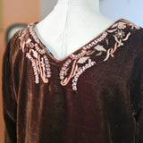 House of skye wildwood tunic dress in velvet cinnamon S/M
