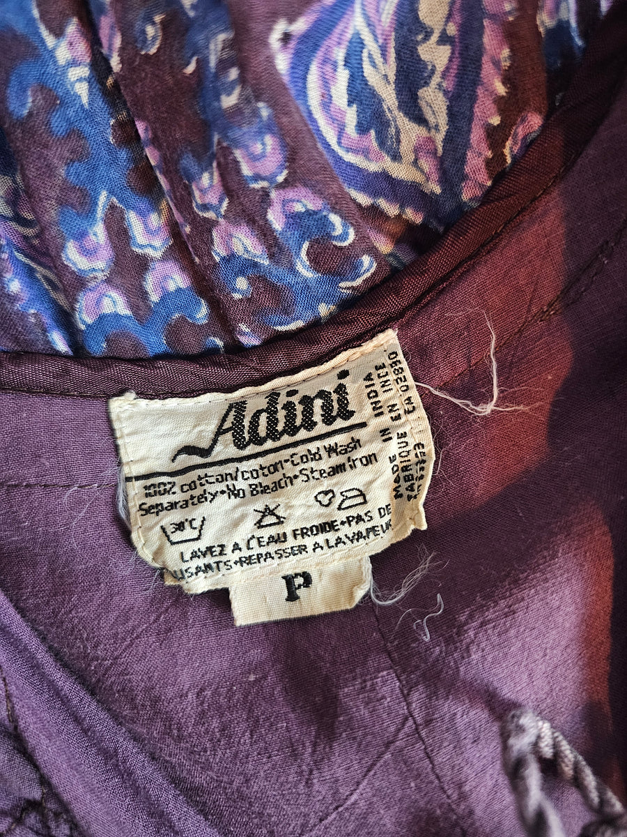 Vintage 70s Adini cotton Indian Dress XS