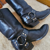 Johnny Reb Black Leather Boots size6-7.5