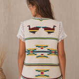 Vintage Handwoven Vest Native American bird Motifs M/L