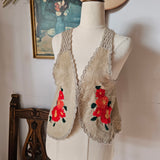 Bianca Maria embroidered crochet vest S/M