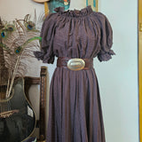 Vintage Cottagecore Maxi Dress – “Souvenirs of Midland, W.A.” Chocolate Polka Dot Romance