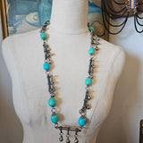 Vintage Afghan Turquoise Beaded bell Necklace
