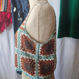 Hand crochet Granny Square top 10/12
