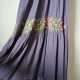 Chasing Unicorns 'Northern Skies' Embroidered Cotton Gauze Maxi Dress S /small faults