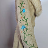 Custom Painted Sheepskin Suede Penny Lane Coat XS/S