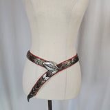 Vintage Red Leather Viper Snake Belt – S/M