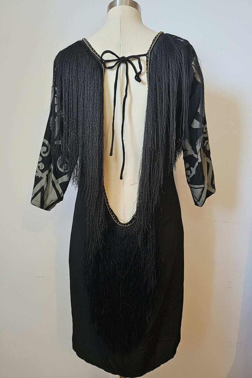 Black and white sandal on a light background