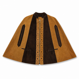 vintage 70s suede leather Poncho S/M