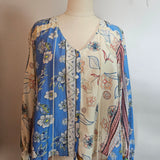 Coco Ribbon Silk-Cotton Boho Blouse (BNWT) XS