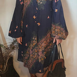 Manning Silver Silk Boho Tunic Dress – Size 8
