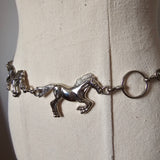 Solid Silver Horse Chain Belt